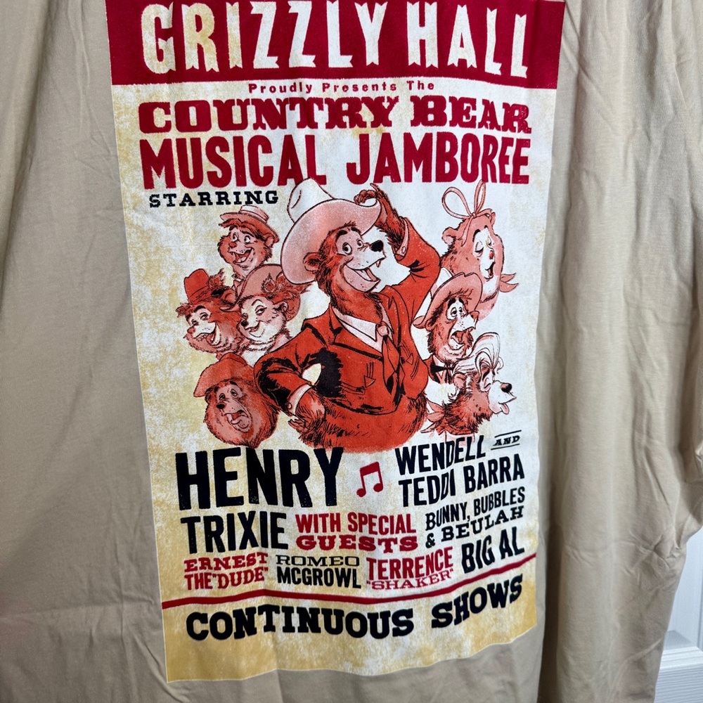 NWT. Country Bear Musical Jamboree Beige T-Shirt 3X - Picture 7 of 13